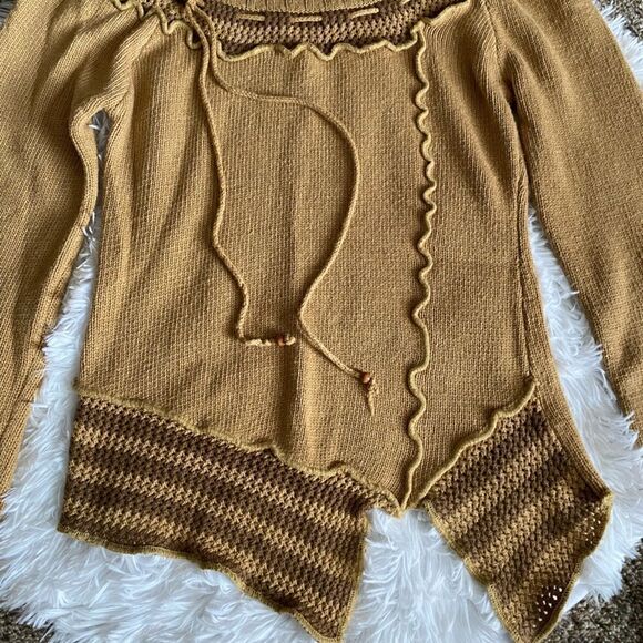 Pura Vida Ruffled Sweater Angora Blend Retro Womens Size Large - Picture 4 of 11